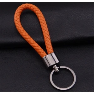 braided leather keychain