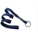 Navy Blue Flat Blank Lanyard W/Black Split Ring 36