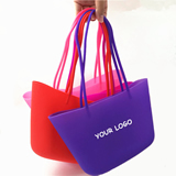 Women Candy Color Silicone Tote handbag